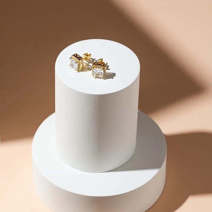 Cercei din Argint Golden Glamour Studs [2]