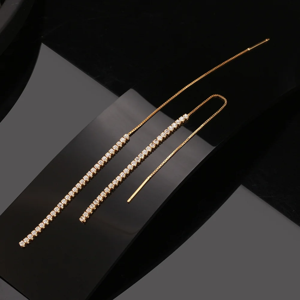 Cercei din Argint Golden Glitter Threads [2]