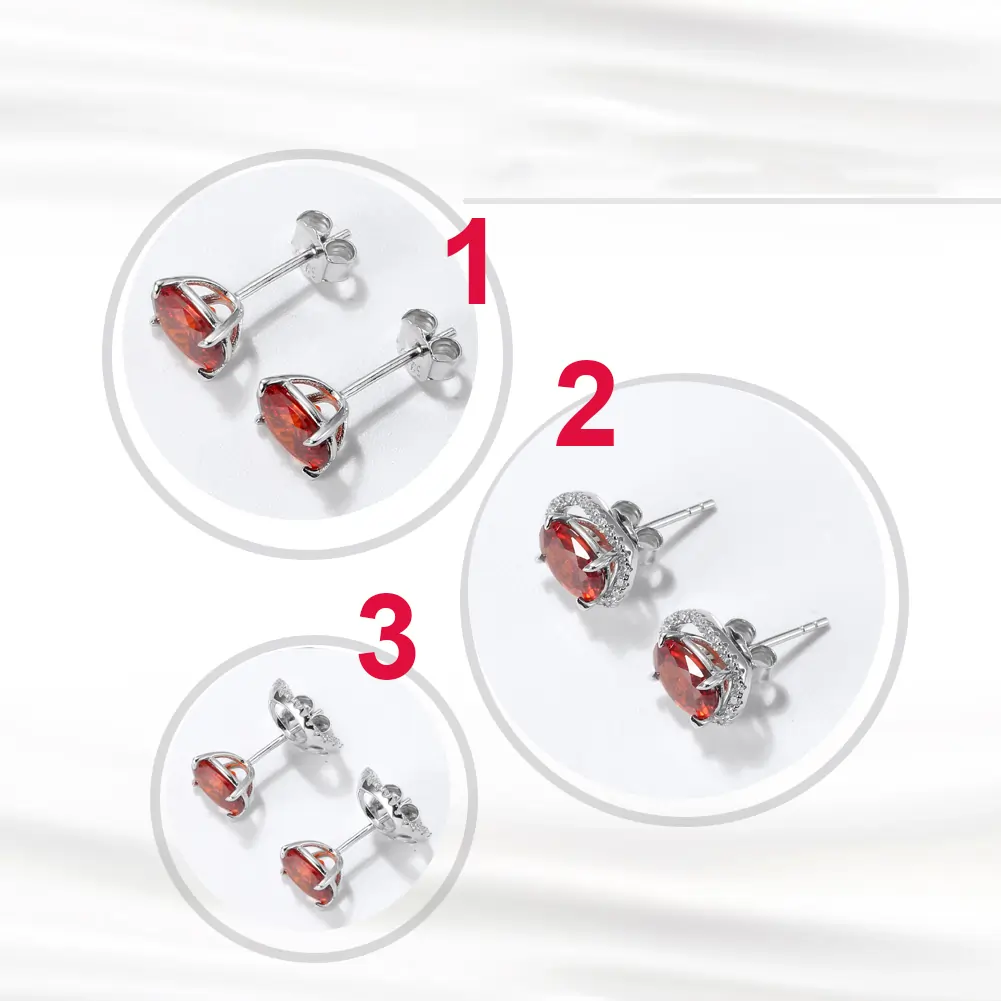 Cercei din Argint Halo Brilliance Studs Silver [3]