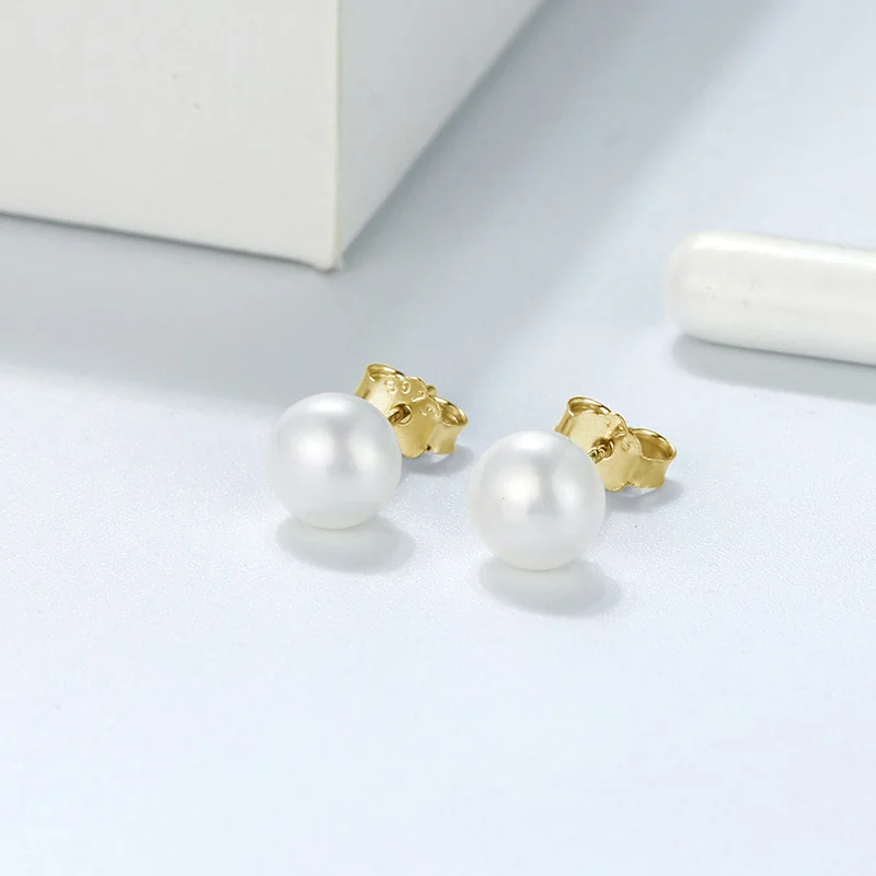 Cercei din Argint Luminous Sphere Studs Gold [3]