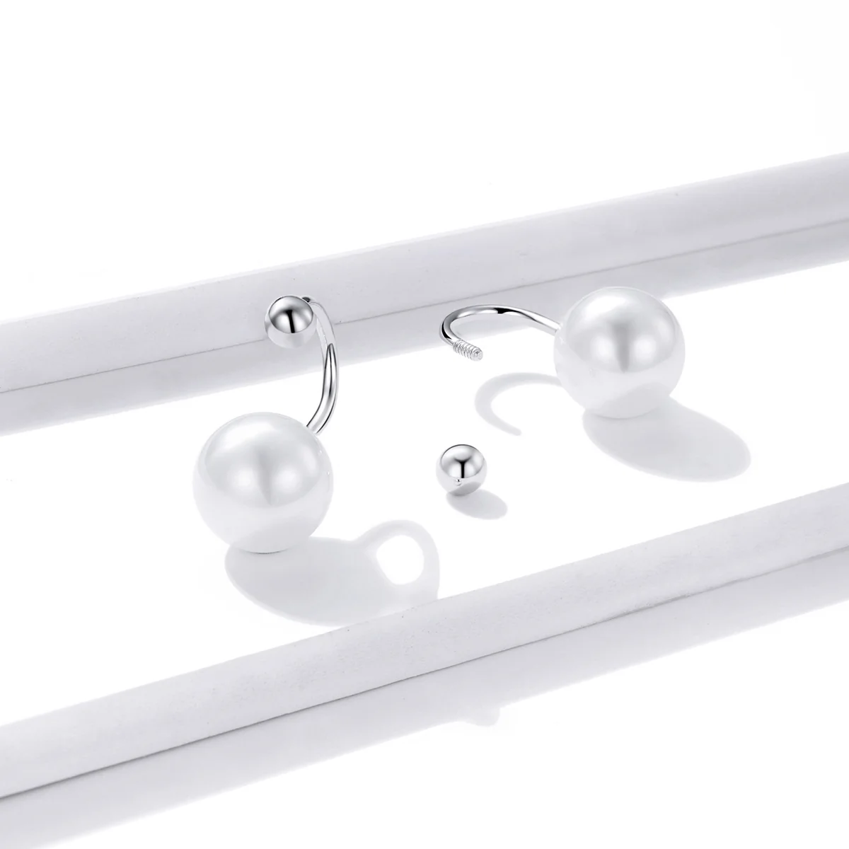 Cercei din Argint Modern Curve Pearl [2]
