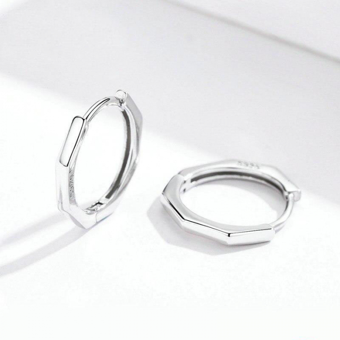 Cercei din argint Nuria Edge Hoop [4]
