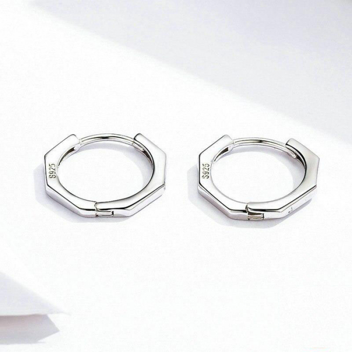 Cercei din argint Nuria Edge Hoop [5]