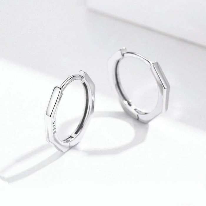 Cercei din argint Nuria Edge Hoop [3]