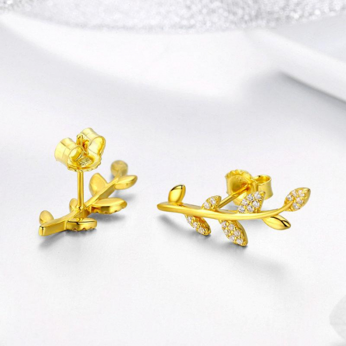 Cercei din argint Olive Branch Gold [4]
