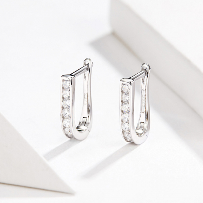 Set bijuterii din argint Crystal String, colier și cercei [3]