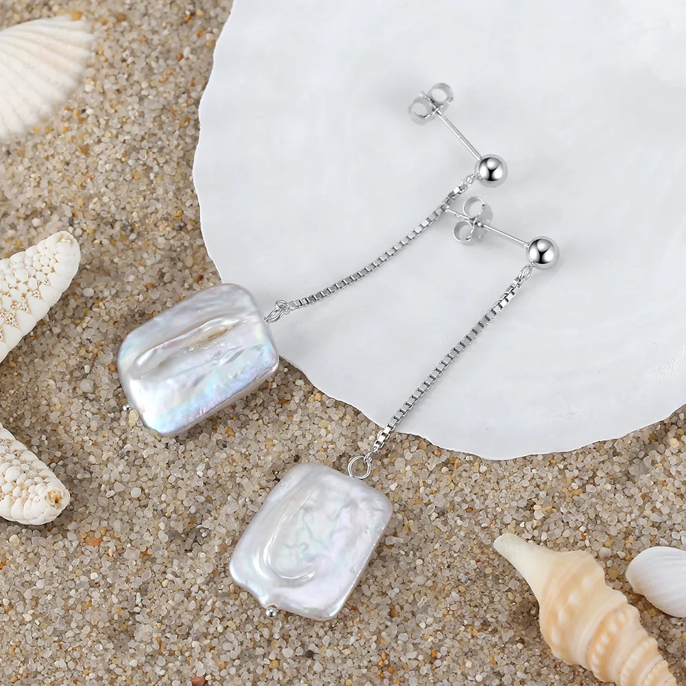 Cercei din Argint Pearl Baroque Waterfalls Silver [2]