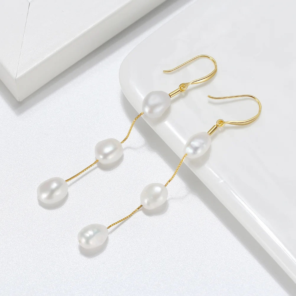 Cercei din Argint Pearl Cascade Elegance [2]