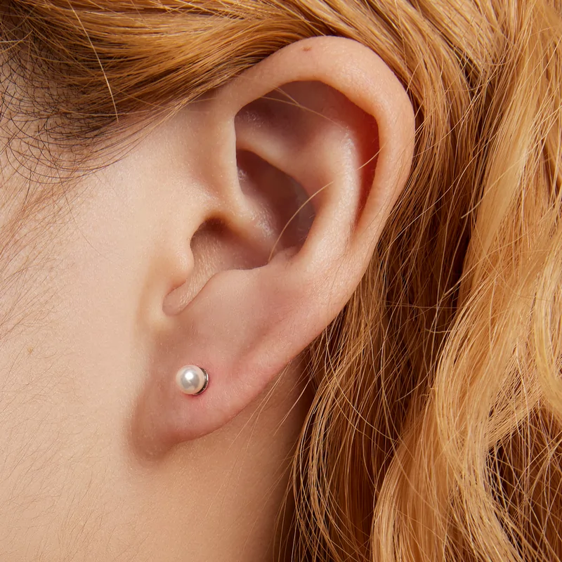 Cercei din Argint Petite Pearl Studs Silver [4]