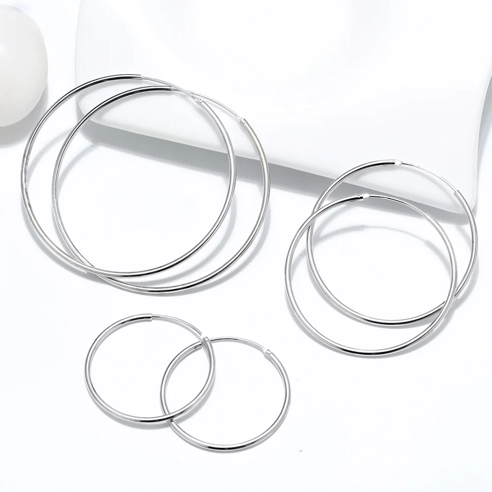 Cercei din Argint Silhouette Hoop Elegance Medium [4]