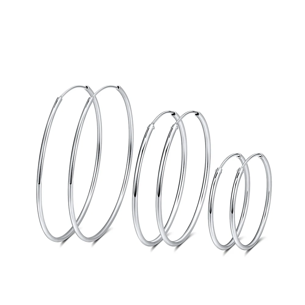 Cercei din Argint Silhouette Hoop Elegance Medium [3]