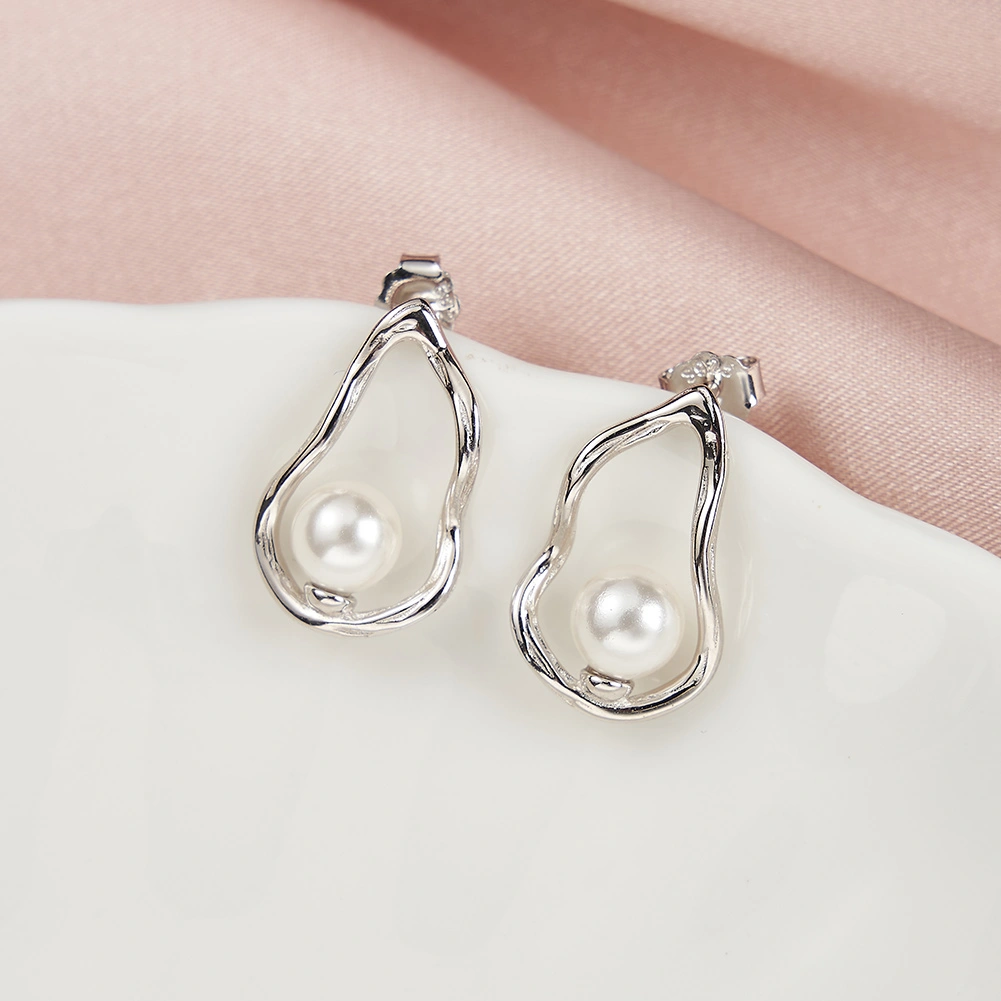 Cercei din Argint Silver Abstract Pearl [2]