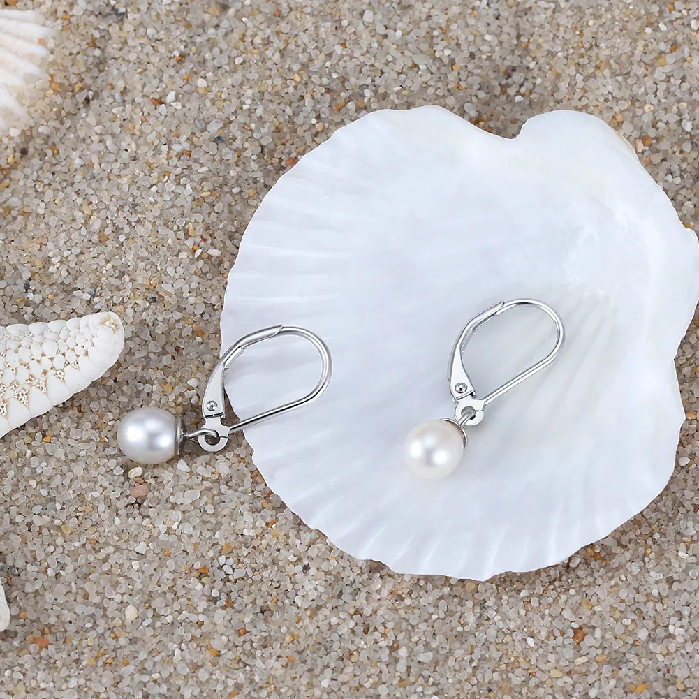 Cercei din Argint Silver Pearl Drops [2]