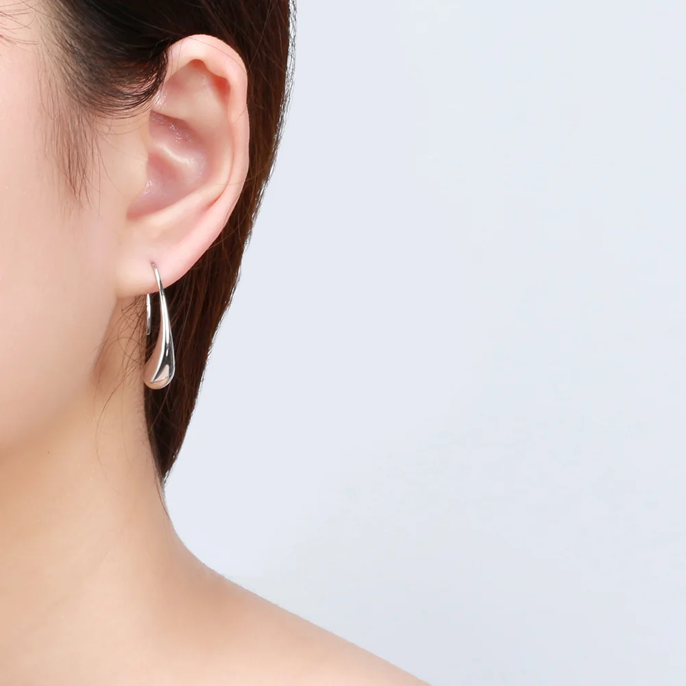 Cercei din Argint Sleek Silver Droplets [4]