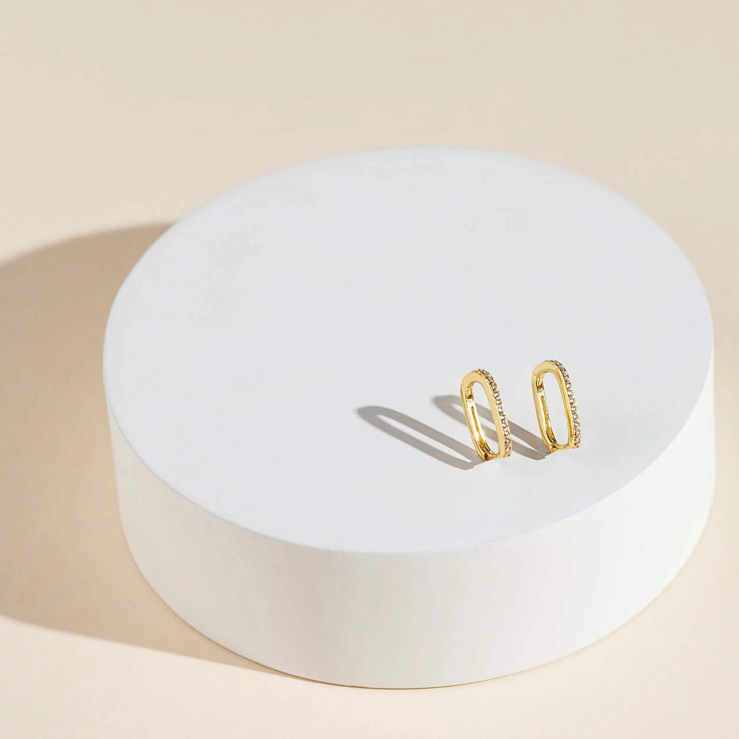 Cercei din Argint Sparkle Essence Hoops Gold [2]