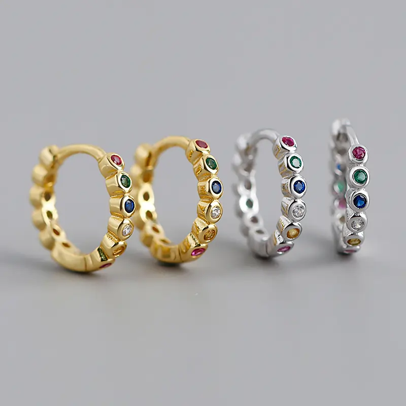 Cercei din Argint Spectrum Hoops Silver [2]