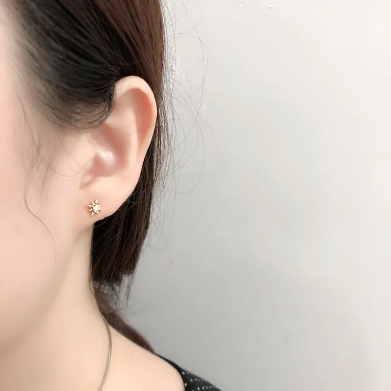 Cercei din Argint Starburst Silver Stud Earrings [3]