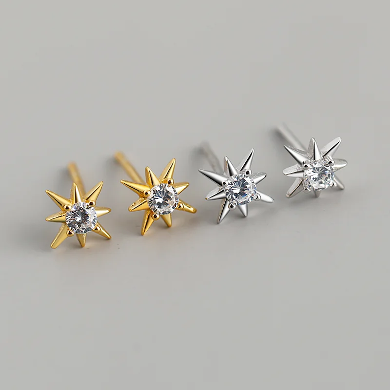 Cercei din Argint Starburst Silver Stud Earrings [2]