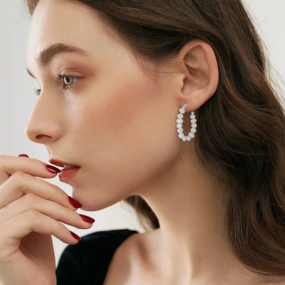 Cercei Silver Baroque Pearl Drop [2]