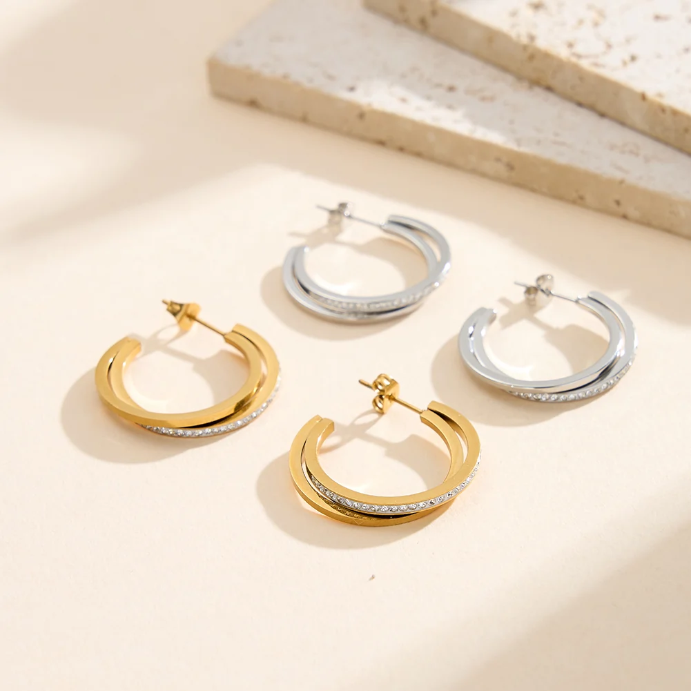 Cercei Statement cu Cristale Zirconiu Arc Argintiu [3]