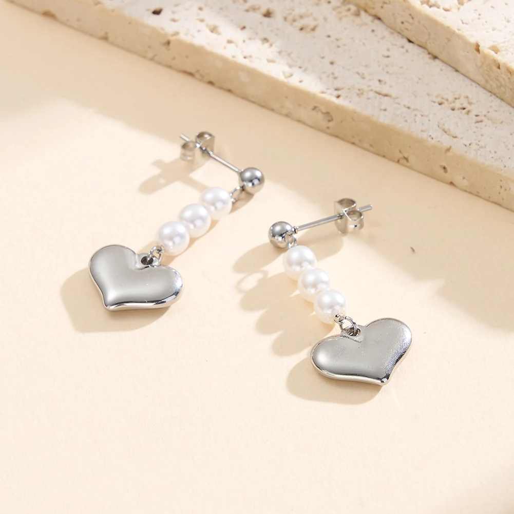 Cercei Statement cu Perle Shell Amour Argintiu [2]