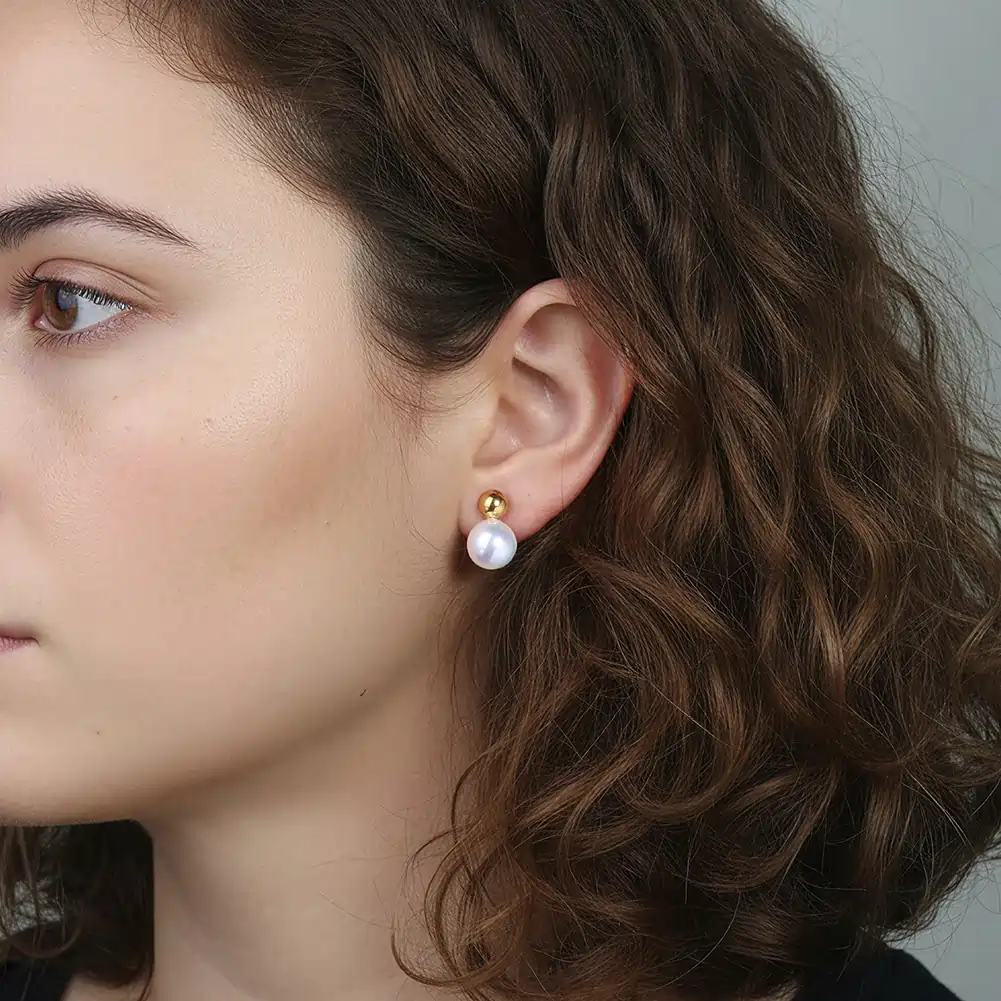 Cercei Statement cu Perle Shell Duo Argintiu [4]