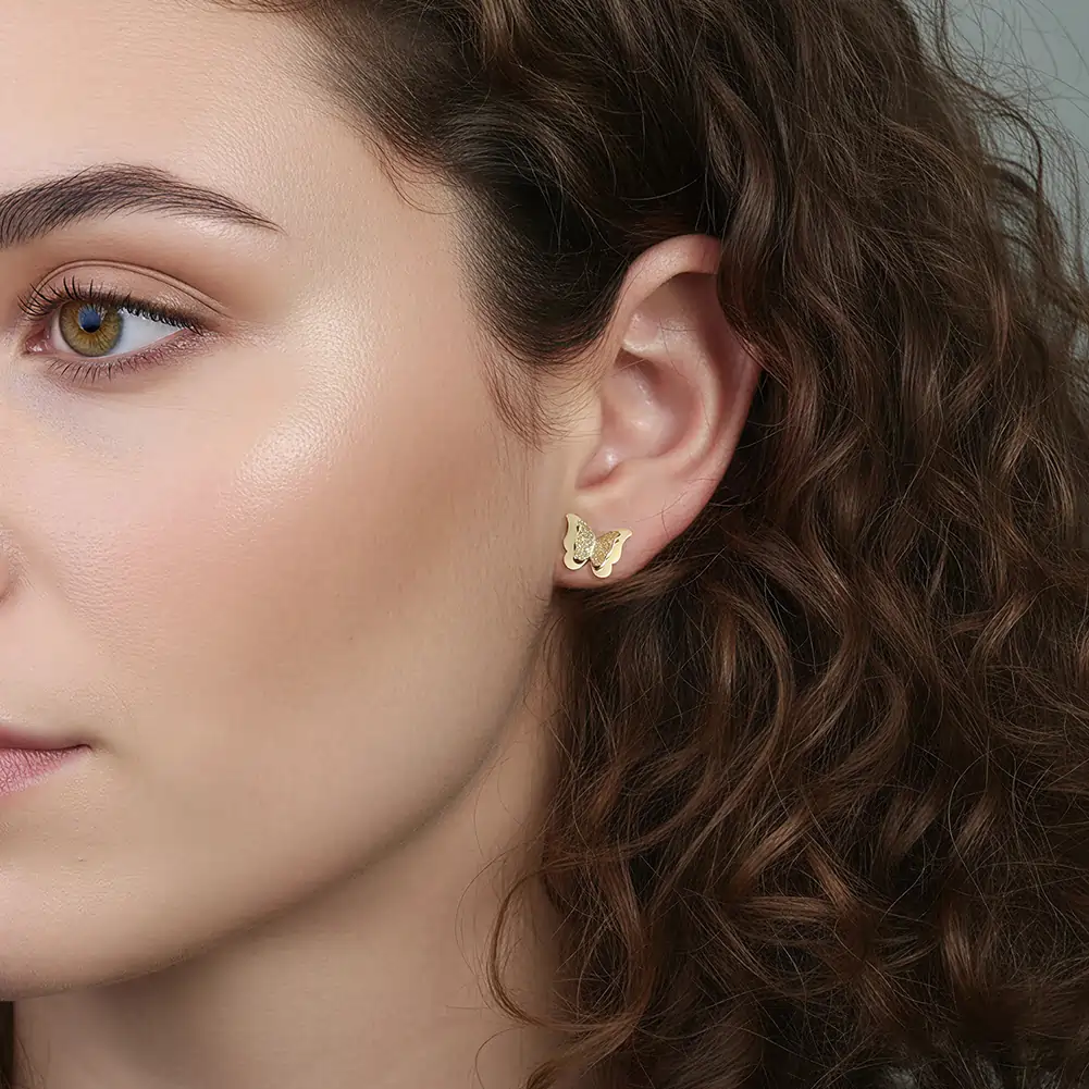 Cercei Statement Fluture Flutter Auriu [3]