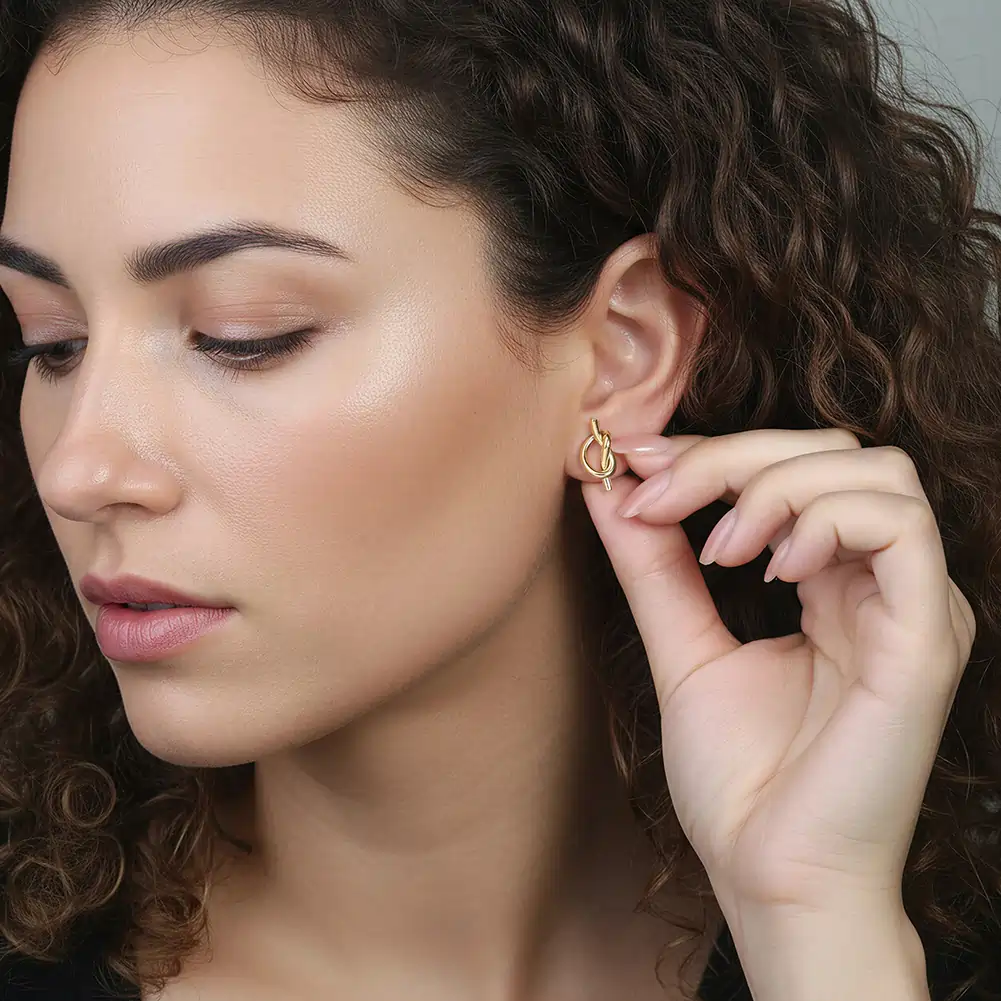 Cercei Statement Nod Knot Auriu [4]