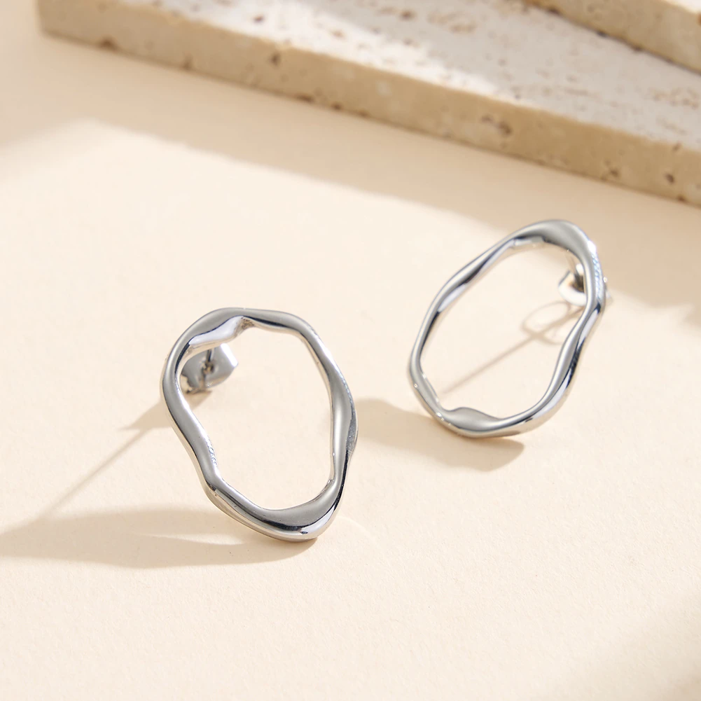 Cercei Statement Organic Flow Argintiu [2]