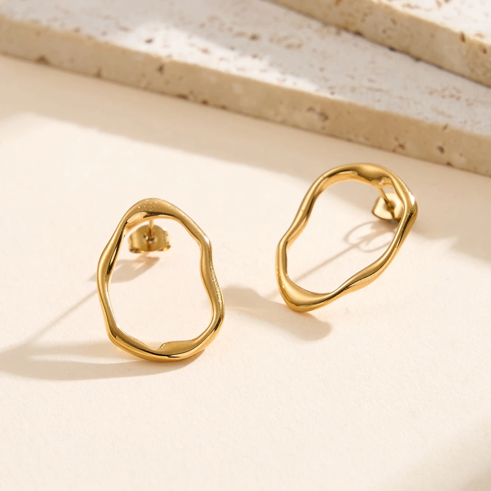 Cercei Statement Organic Flow Auriu [2]