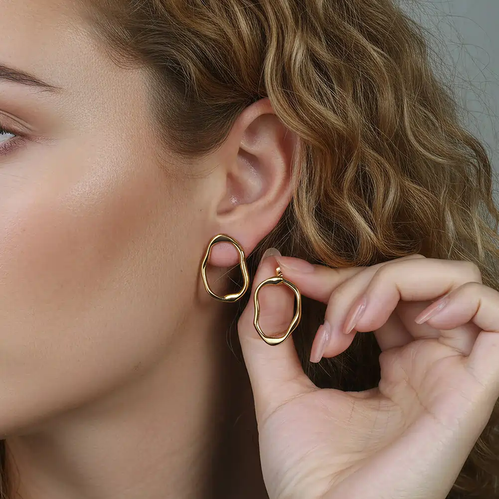 Cercei Statement Organic Flow Auriu [4]