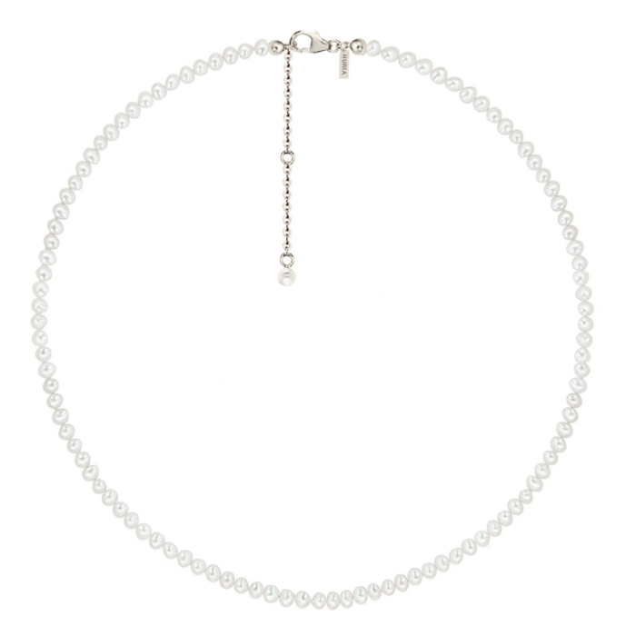 Colier Argint cu perle naturale de cultură Small Pearl String Argintiu [1]