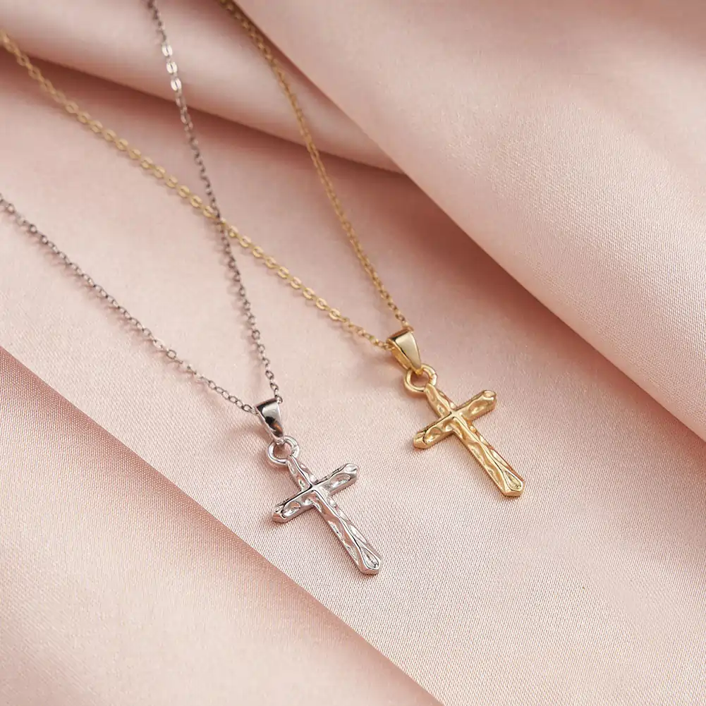 Colier din Argint Cross Pendant Gold [3]