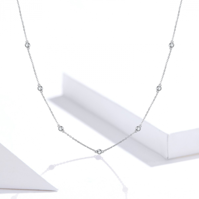 Set bijuterii din argint Crystal String, colier și cercei [2]