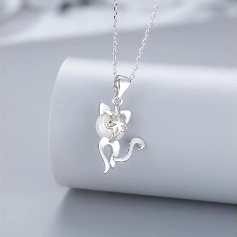 Colier din Argint cu Perle Naturale de Cultură Cat Pearl Silver [4]