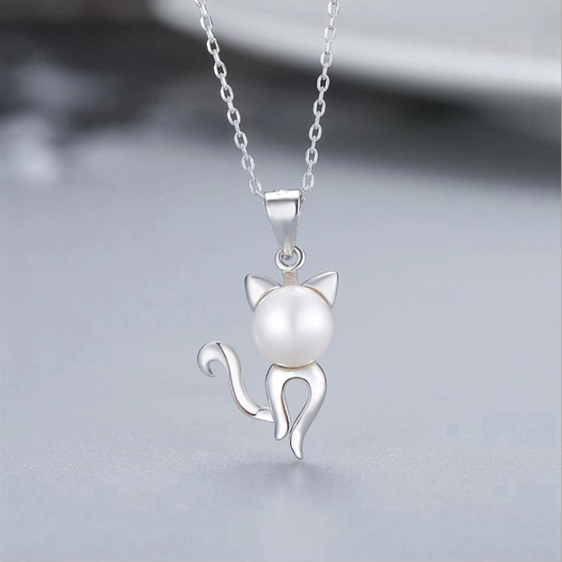 Colier din Argint cu Perle Naturale de Cultură Cat Pearl Silver [2]