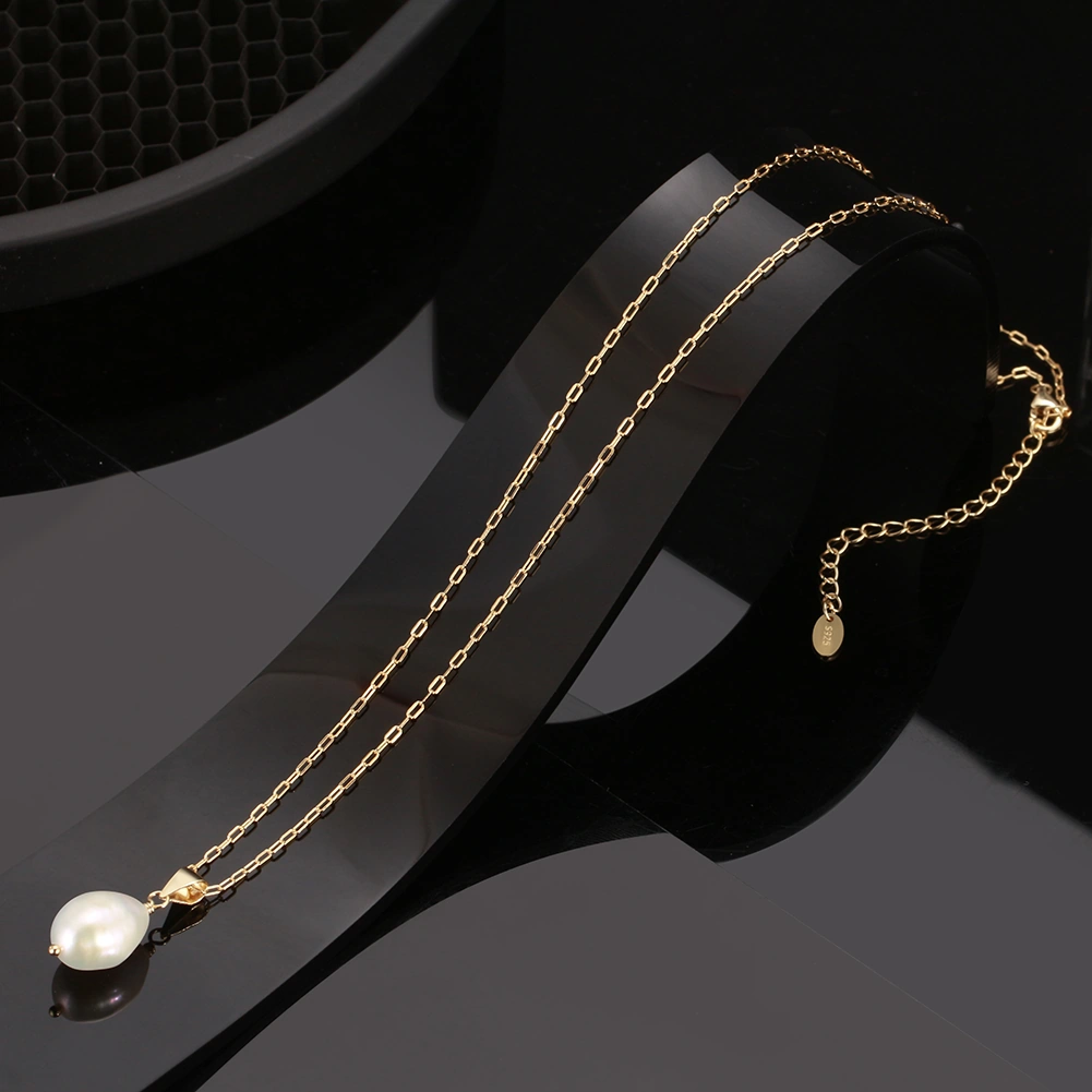 Colier din Argint cu Perle Naturale de Cultură Classic Pearl Gold [3]