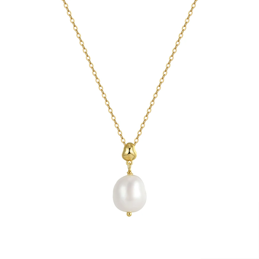 Colier din Argint cu Perle Naturale de Cultură Elegant Pearl Baroque Gold [1]