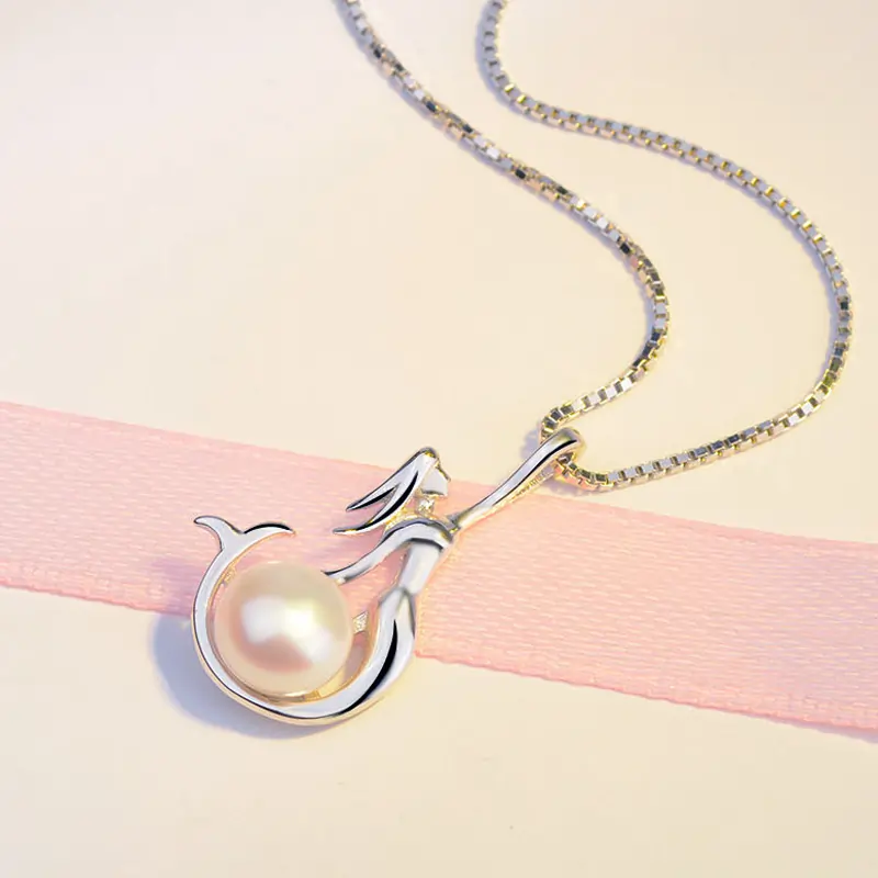 Colier din Argint cu Perle Naturale de Cultură Flame Pearl Silver [5]