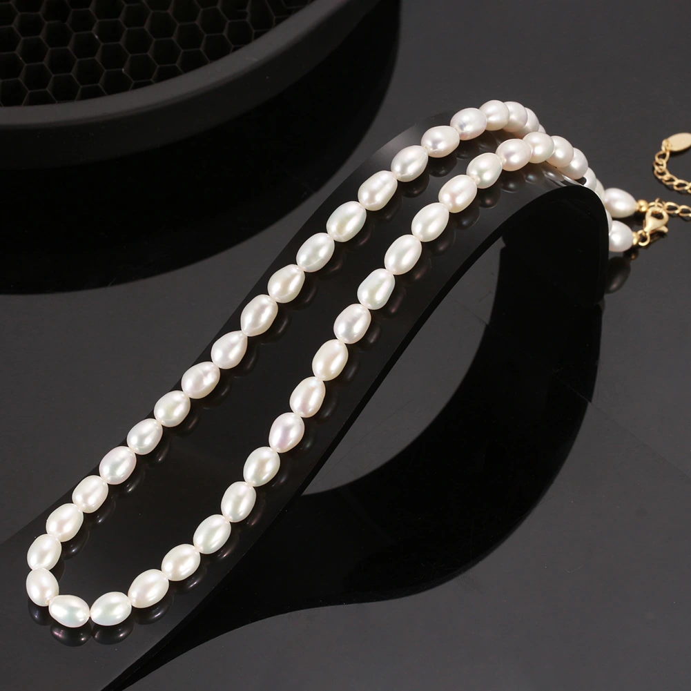 Colier din Argint cu Perle naturale de cultură Gold Timeless White [3]