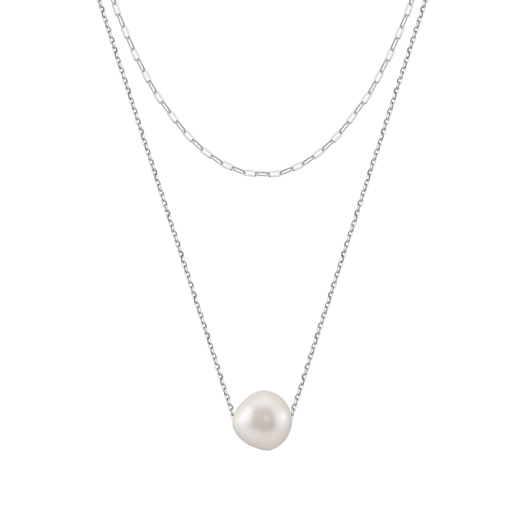 Colier din Argint cu Perle Naturale de Cultură Layer Silver [1]
