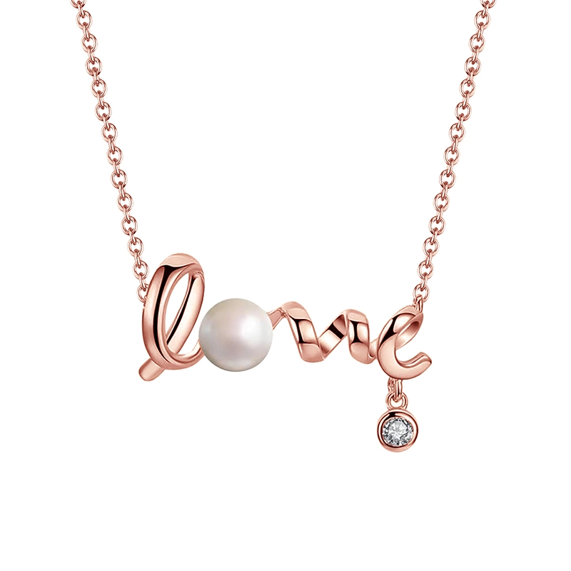 Colier din Argint cu Perle Naturale de Cultură Love Charm Rose [1]