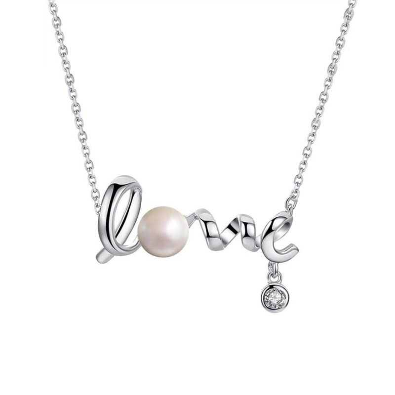 Colier din Argint cu Perle Naturale de Cultură Love Charm Silver [1]