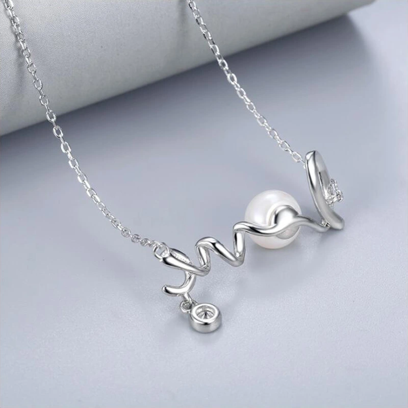 Colier din Argint cu Perle Naturale de Cultură Love Charm Silver [4]