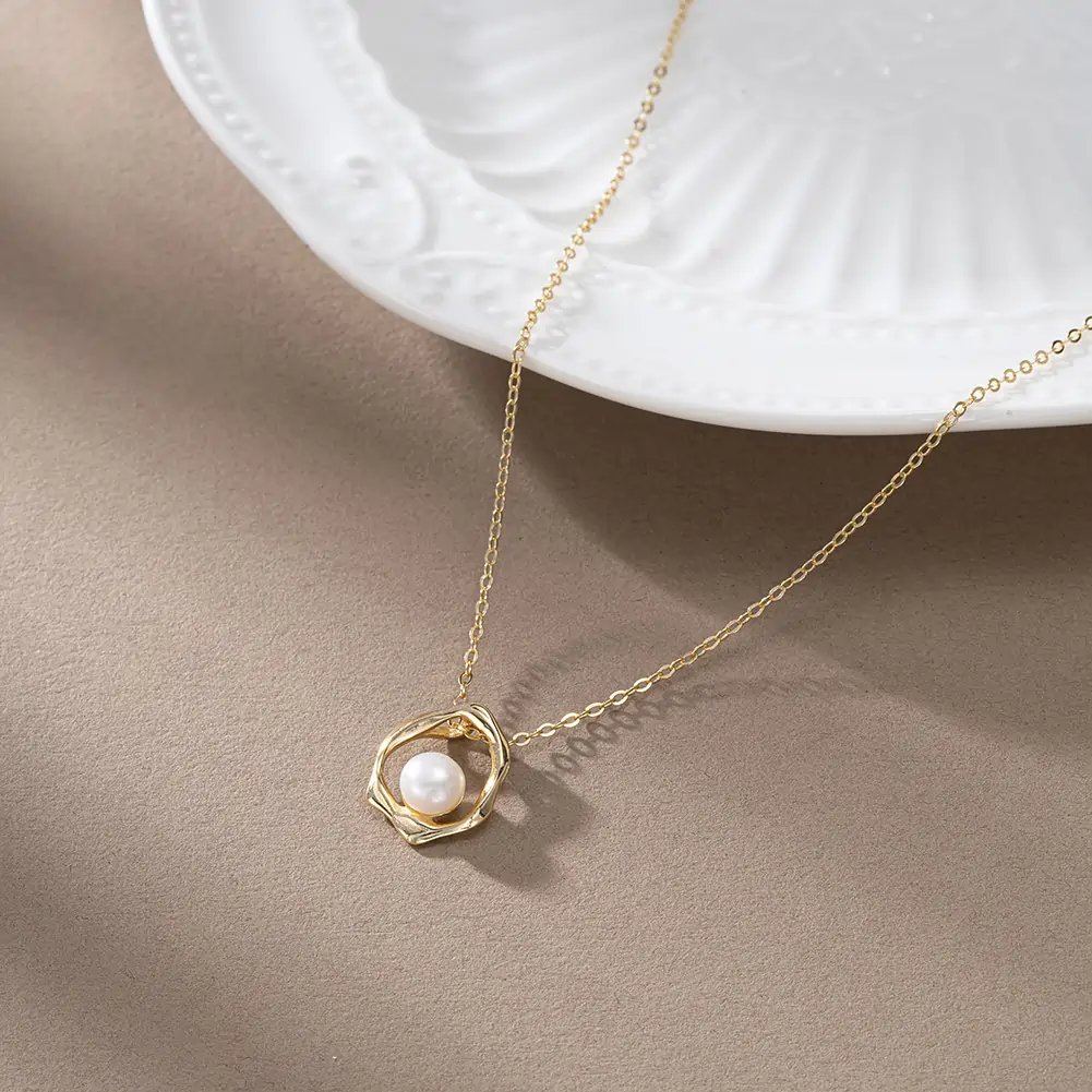 Colier din Argint cu Perle Naturale de Cultură Modern Pearl Gold [4]