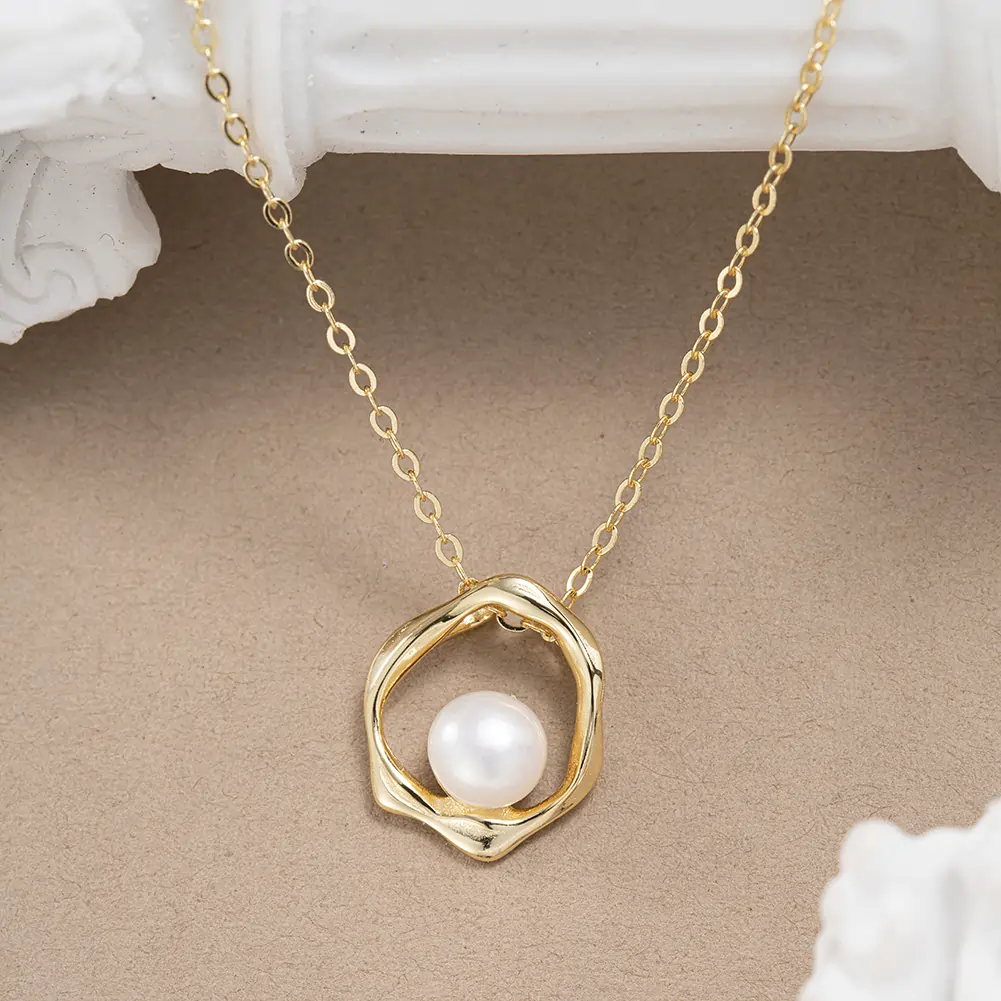 Colier din Argint cu Perle Naturale de Cultură Modern Pearl Gold [5]