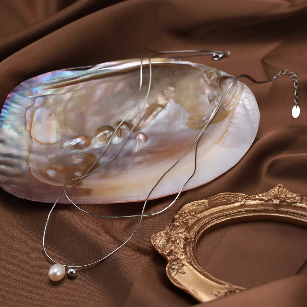 Colier din Argint cu Perle Naturale de Cultură Pearl Duo Silver [2]