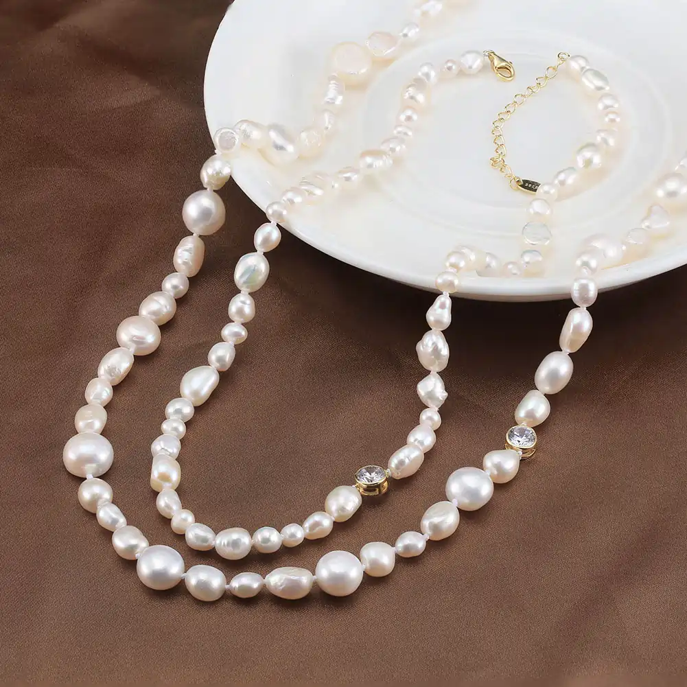 Colier din Argint cu Perle Naturale de Cultură Pearl Glow [3]