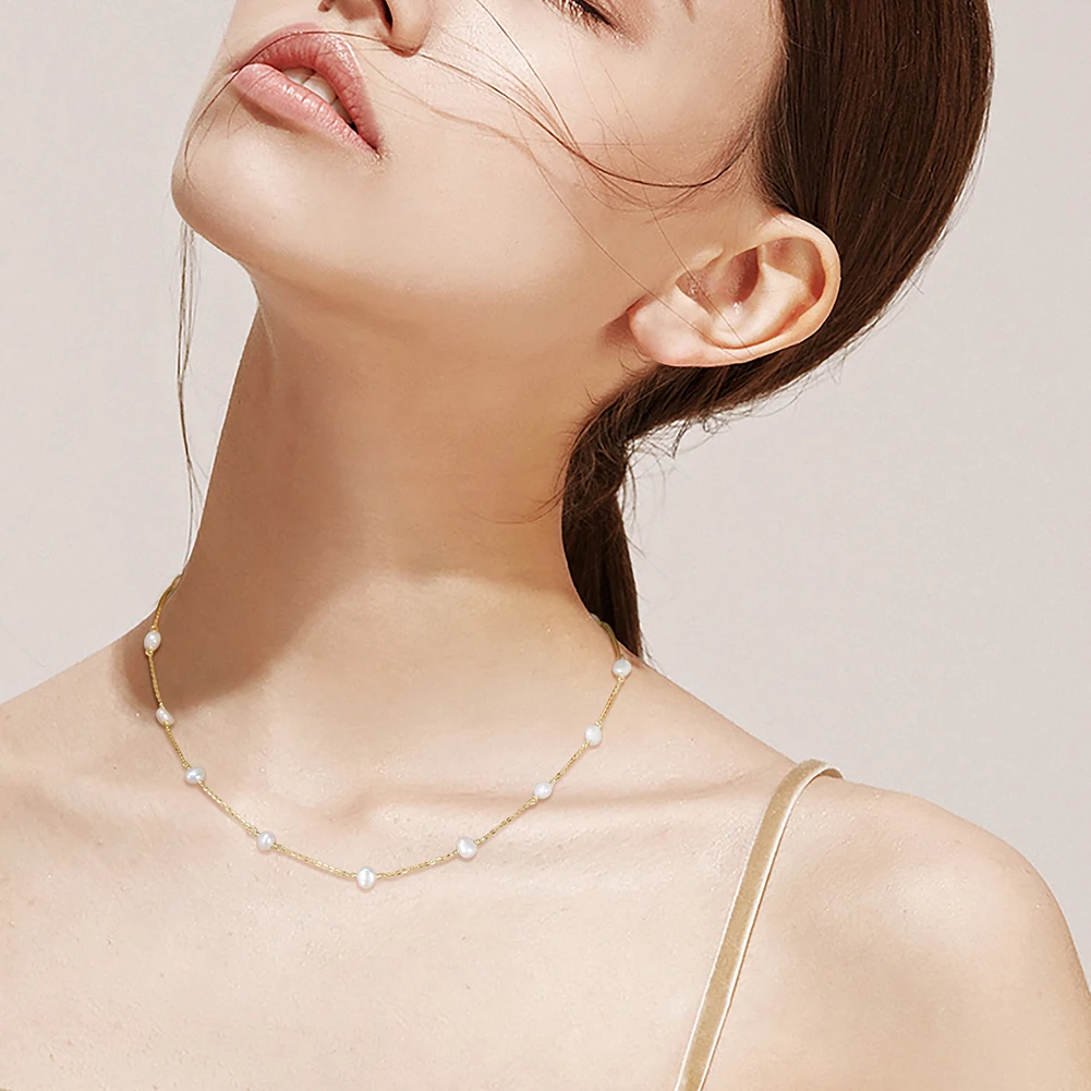 Colier din Argint cu Perle Naturale de Cultură Pearl Harmony Gold [3]