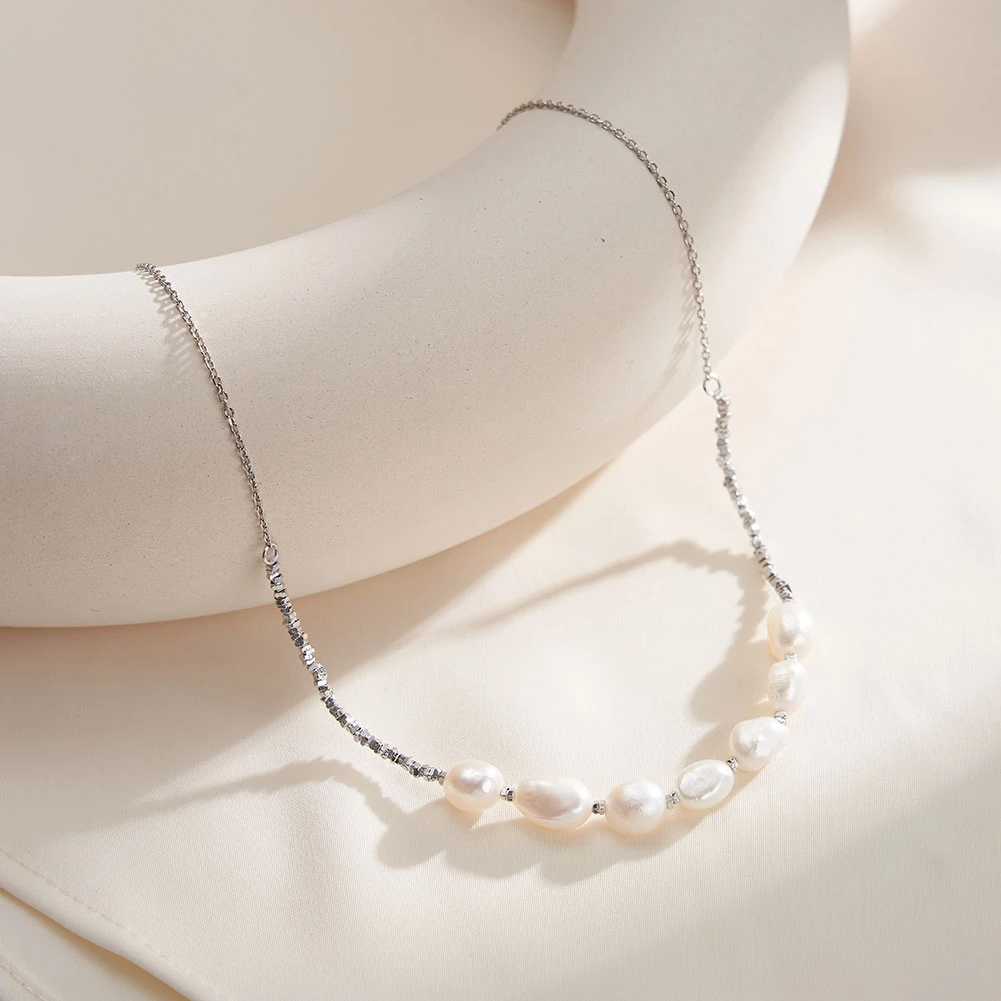 Colier din Argint cu Perle Naturale de Cultură Pearl Reflection Silver [2]